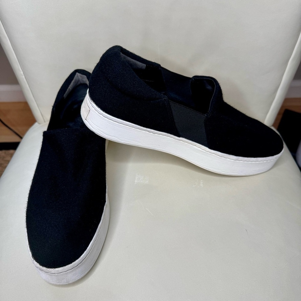 VINCE Warren Wool Flannel Black Slip-On Platform Sneakers Size US 11 (EUR 41) - Picture 11 of 15